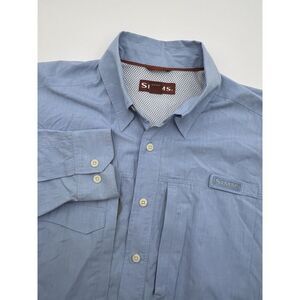 Simms Shirt Cor3 Long Sleeve Button Up Fishing Light Blue Vented Mens Large‎